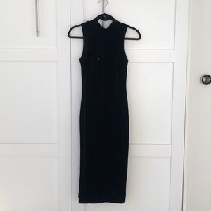 Urban outfitters midi length velvet black dress